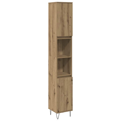 vidaXL Meuble de salle de bain chêne artisan 30x30x190 cm bois d'ingénierie