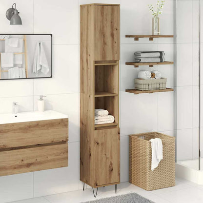 vidaXL Meuble de salle de bain chêne artisan 30x30x190 cm bois d'ingénierie