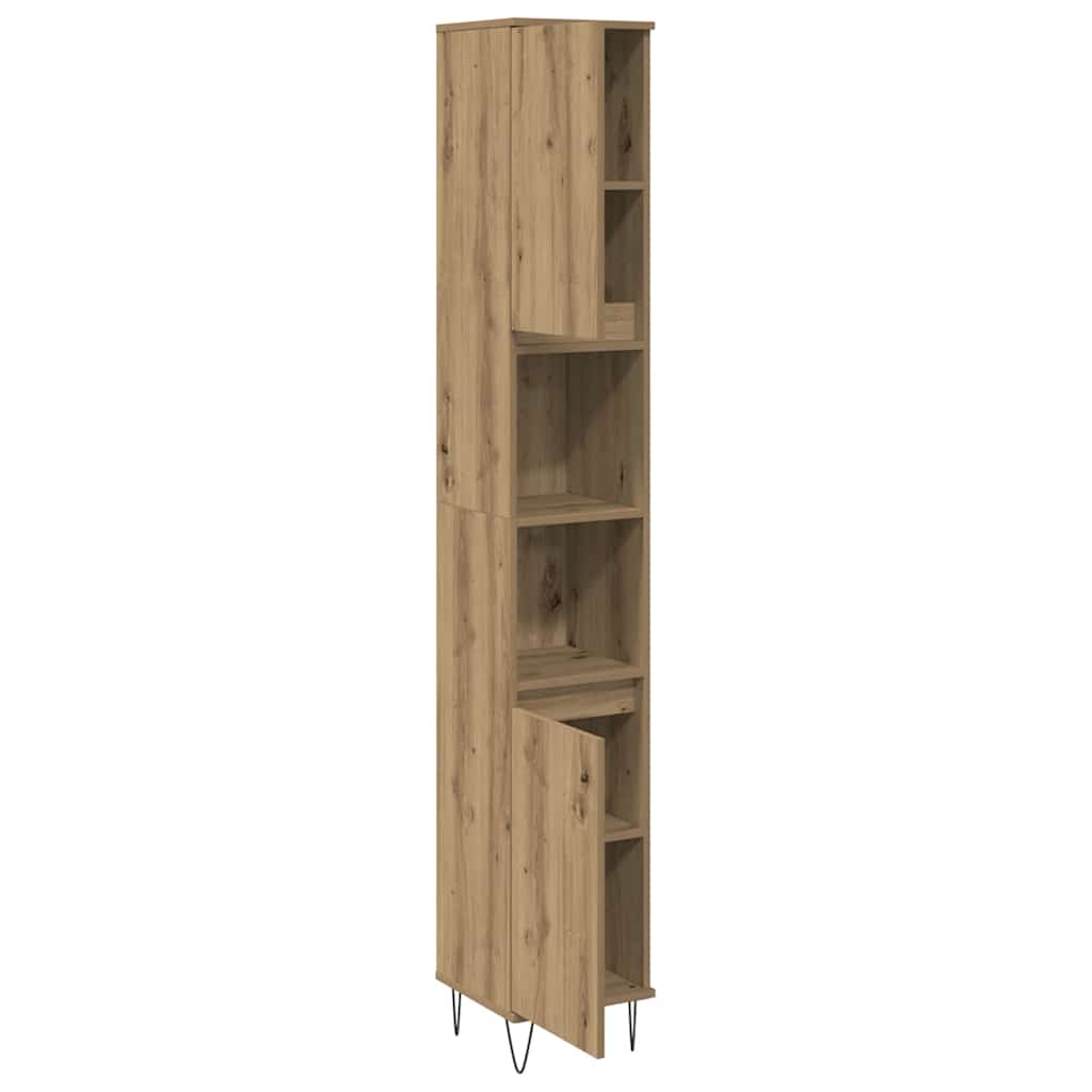 vidaXL Meuble de salle de bain chêne artisan 30x30x190 cm bois d'ingénierie