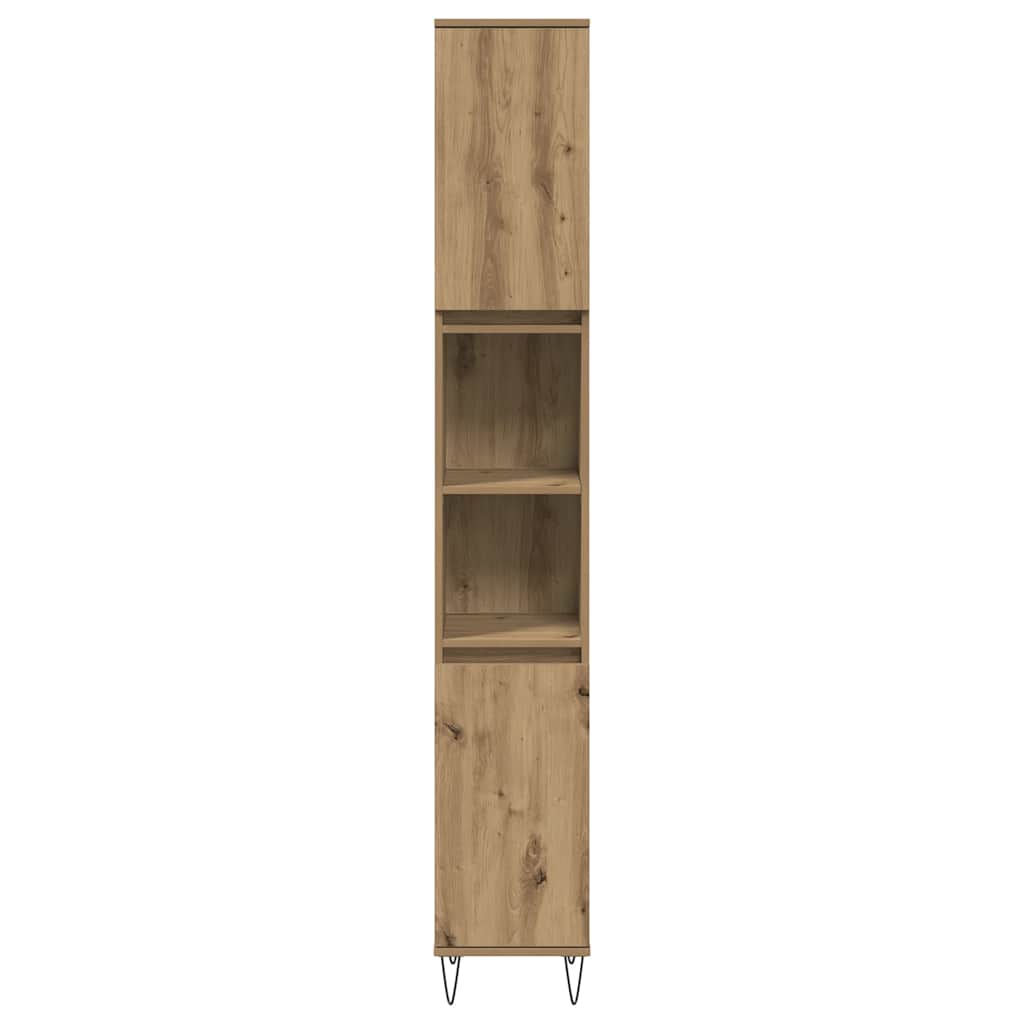 vidaXL Meuble de salle de bain chêne artisan 30x30x190 cm bois d'ingénierie