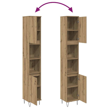 vidaXL Meuble de salle de bain chêne artisan 30x30x190 cm bois d'ingénierie