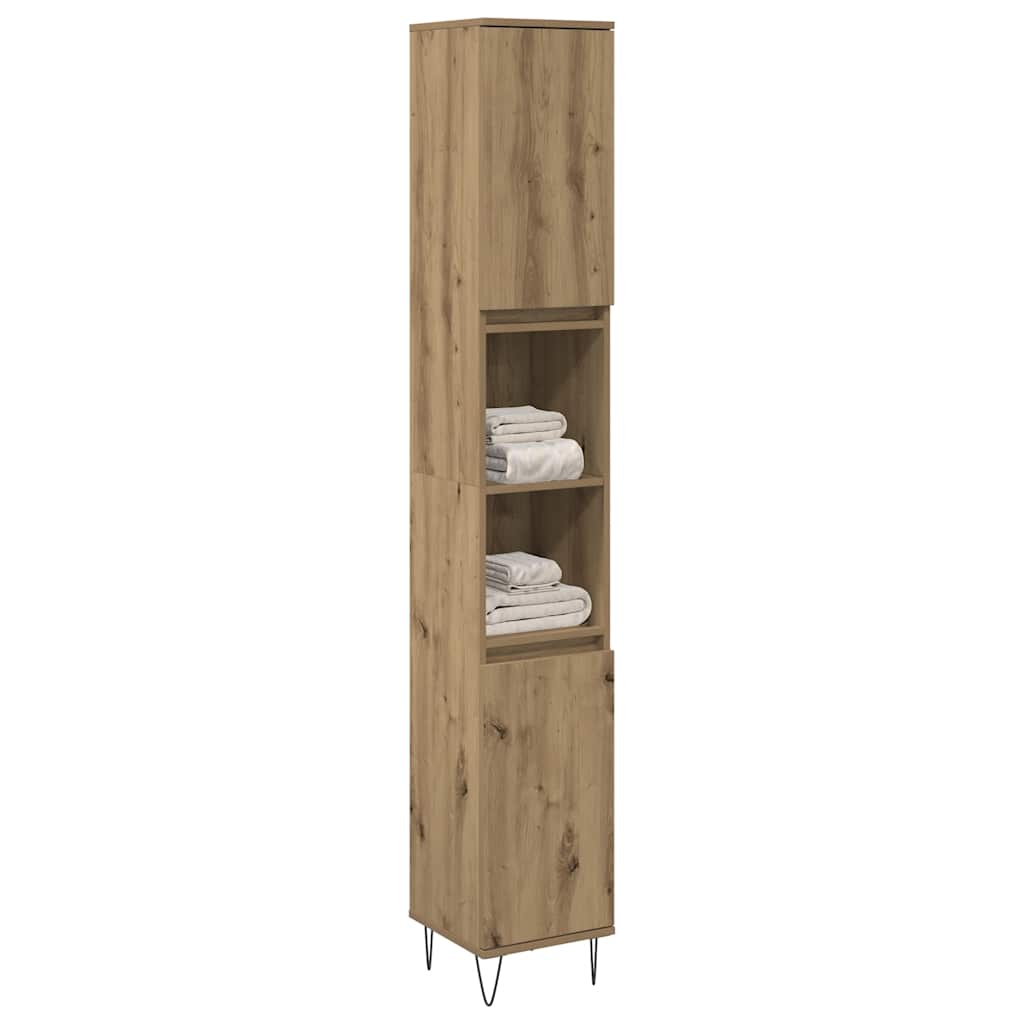 vidaXL Meuble de salle de bain chêne artisan 30x30x190 cm bois d'ingénierie