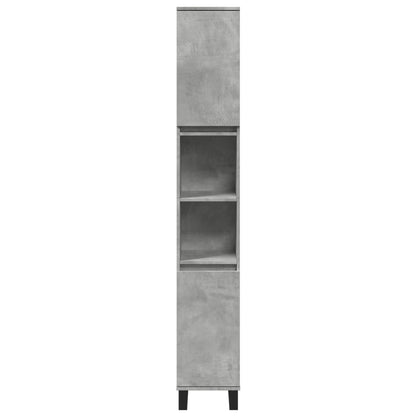 vidaXL Meuble de salle de bain gris béton 30x30x190 cm en bois d'ingénierie