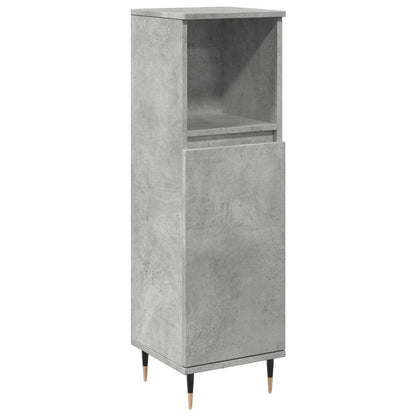vidaXL Meuble de salle de bain gris béton 30x30x100 cm en bois d'ingénierie