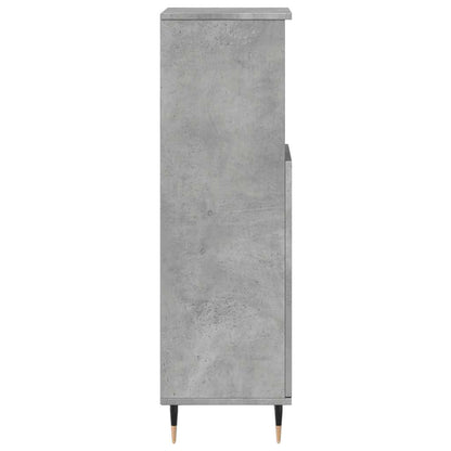 vidaXL Meuble de salle de bain gris béton 30x30x100 cm en bois d'ingénierie