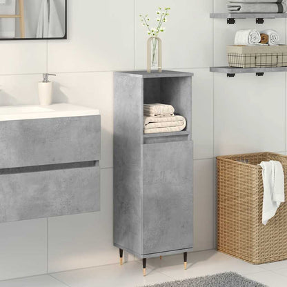 vidaXL Meuble de salle de bain gris béton 30x30x100 cm en bois d'ingénierie