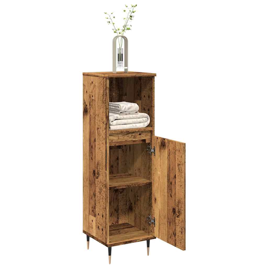 vidaXL Armoire de salle de bain aspect bois de récupération 30x30x100 cm bois d'ingénierie