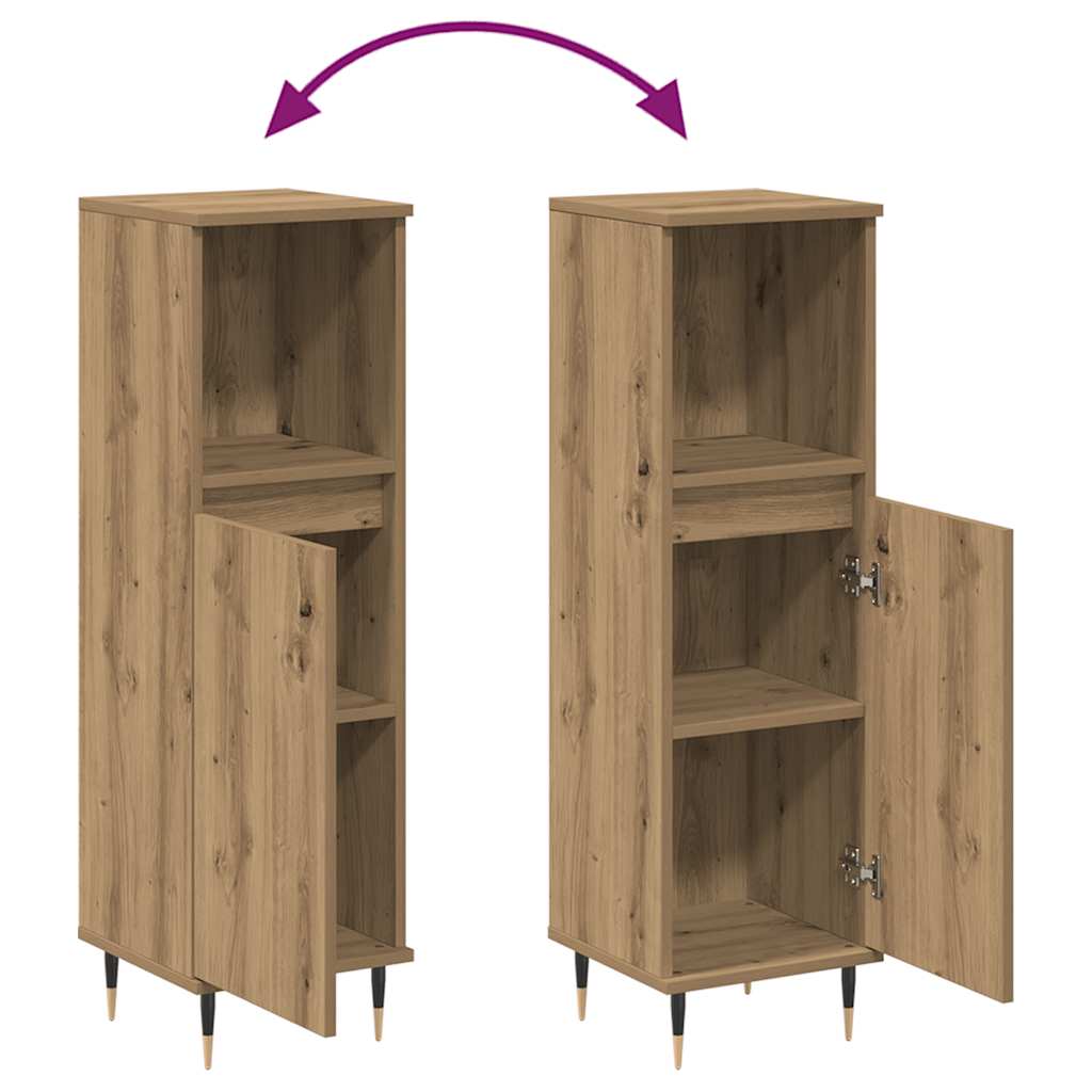 vidaXL Badschrank Artisan-Eiche 30x30x100 cm Holzwerkstoff
