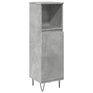 vidaXL Meuble de salle de bain gris béton 30x30x100 cm en bois d'ingénierie