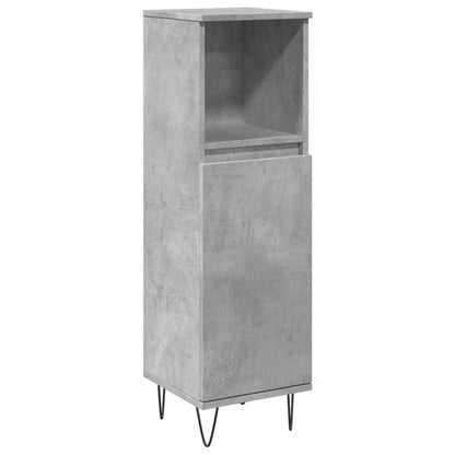 vidaXL Meuble de salle de bain gris béton 30x30x100 cm en bois d'ingénierie