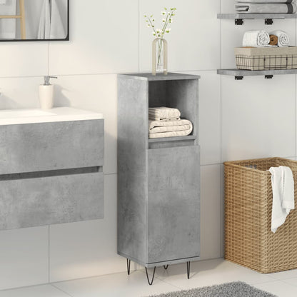 vidaXL Meuble de salle de bain gris béton 30x30x100 cm en bois d'ingénierie
