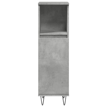 vidaXL Meuble de salle de bain gris béton 30x30x100 cm en bois d'ingénierie
