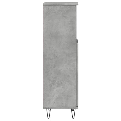 vidaXL Meuble de salle de bain gris béton 30x30x100 cm en bois d'ingénierie
