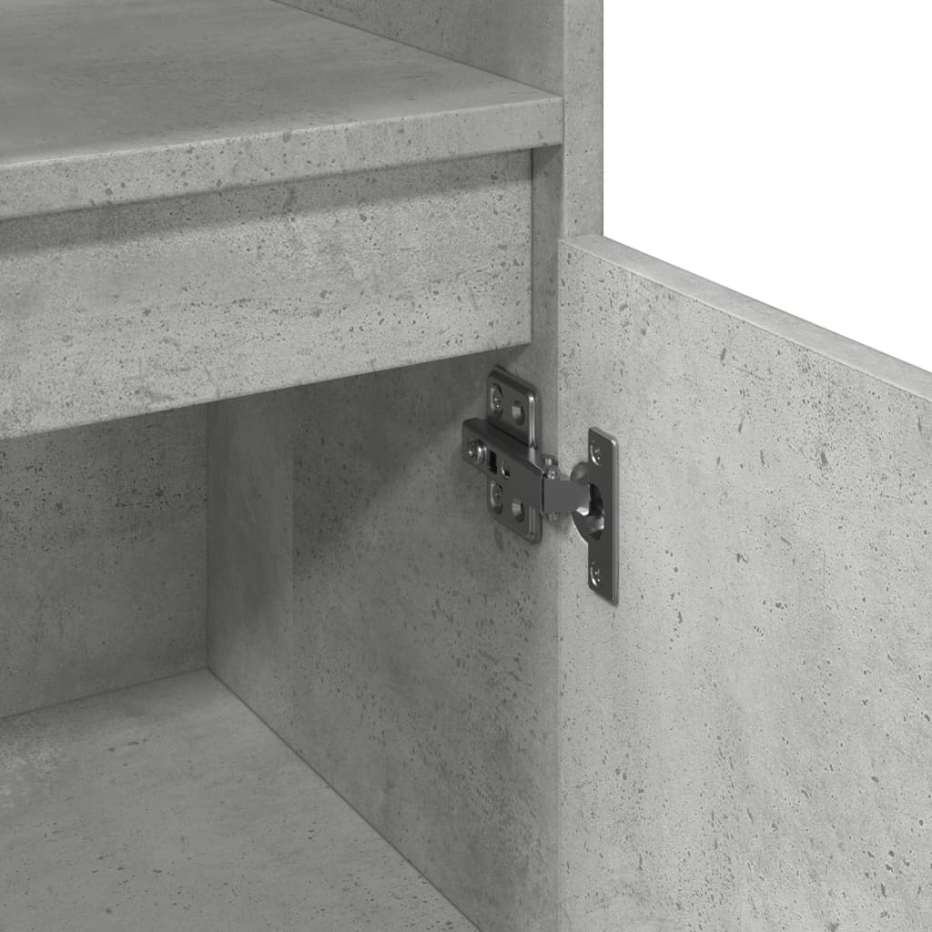 vidaXL Meuble de salle de bain gris béton 30x30x100 cm en bois d'ingénierie
