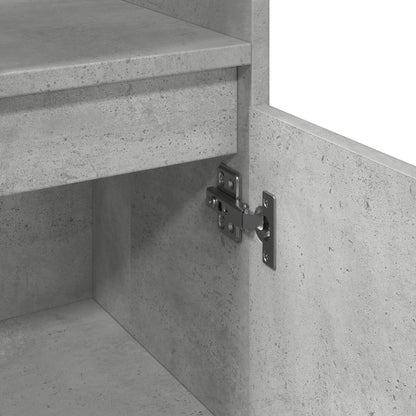 vidaXL Meuble de salle de bain gris béton 30x30x100 cm en bois d'ingénierie