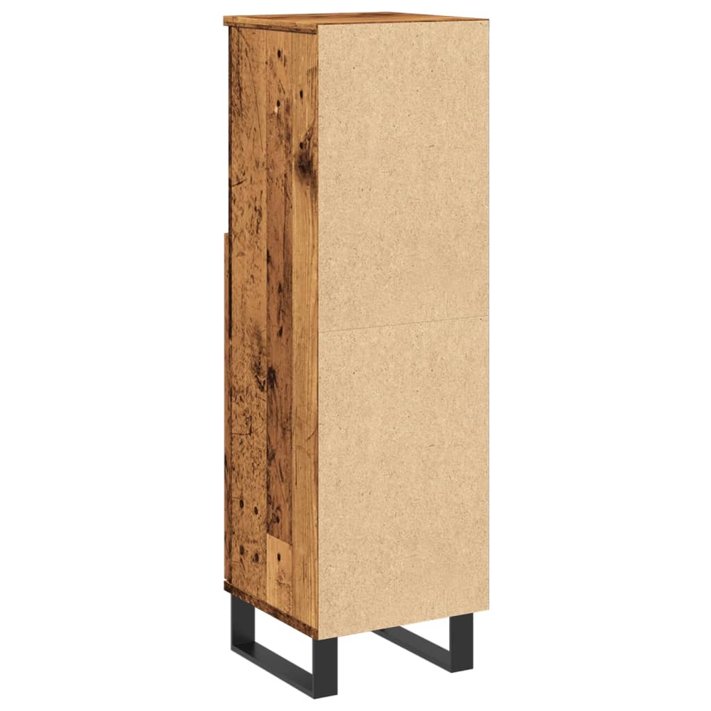 vidaXL Badschrank Altholz-Optik 30x30x100 cm Holzwerkstoff