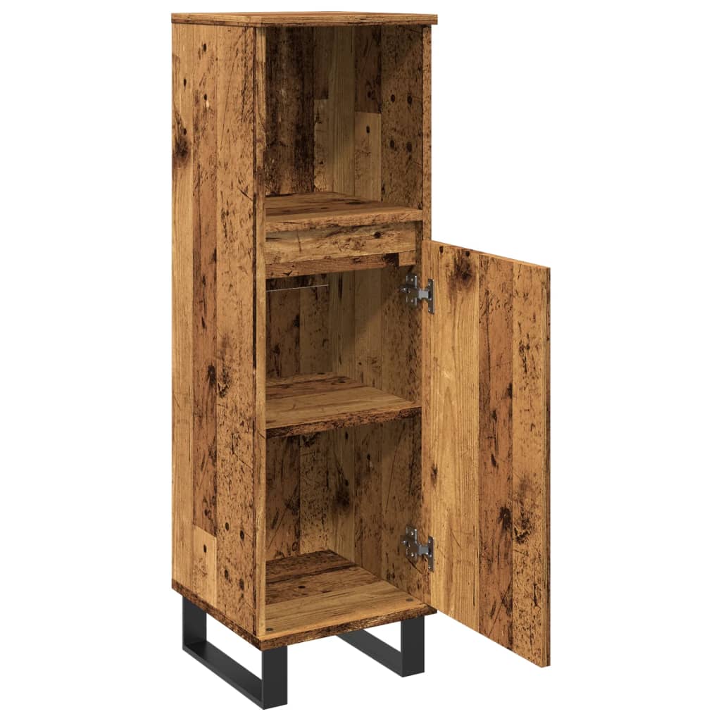 vidaXL Badschrank Altholz-Optik 30x30x100 cm Holzwerkstoff