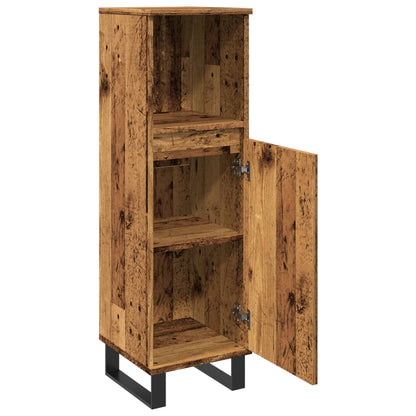 vidaXL Badschrank Altholz-Optik 30x30x100 cm Holzwerkstoff