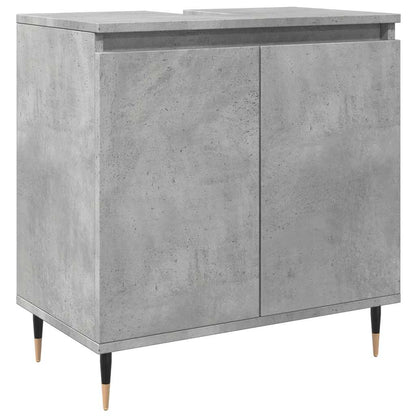 vidaXL Meuble de salle de bain gris béton 58 x 33 x 60 cm en bois d'ingénierie