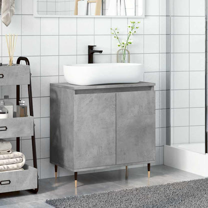 vidaXL Meuble de salle de bain gris béton 58 x 33 x 60 cm en bois d'ingénierie