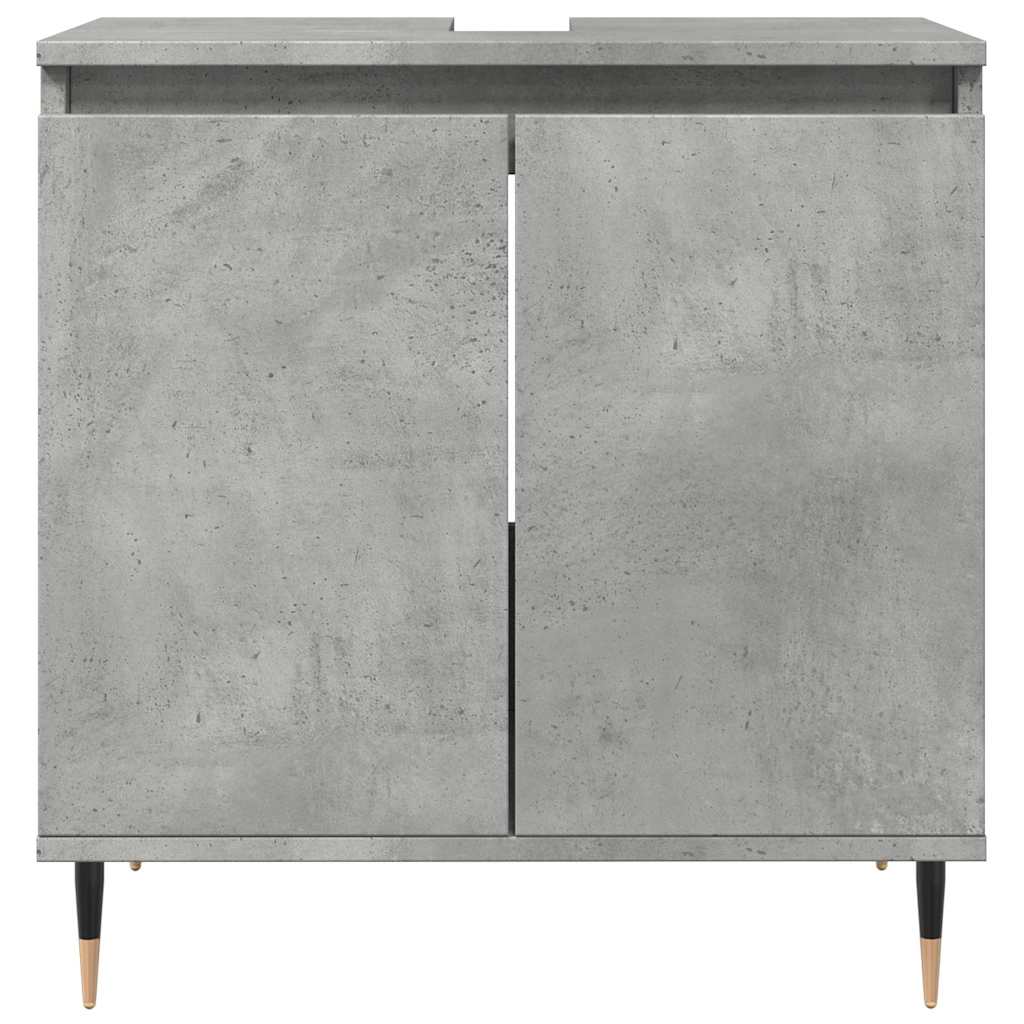 vidaXL Meuble de salle de bain gris béton 58 x 33 x 60 cm en bois d'ingénierie