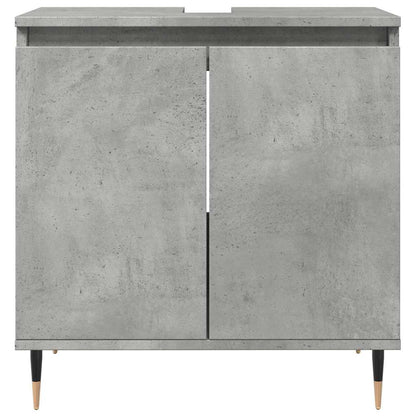 vidaXL Meuble de salle de bain gris béton 58 x 33 x 60 cm en bois d'ingénierie