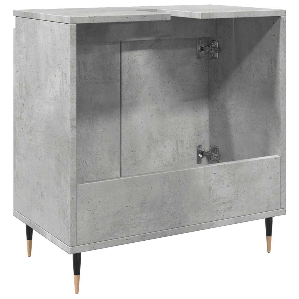 vidaXL Meuble de salle de bain gris béton 58 x 33 x 60 cm en bois d'ingénierie