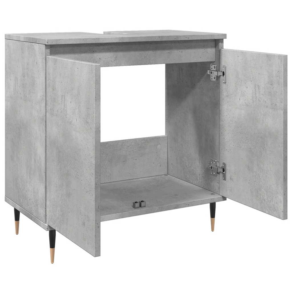 vidaXL Meuble de salle de bain gris béton 58 x 33 x 60 cm en bois d'ingénierie