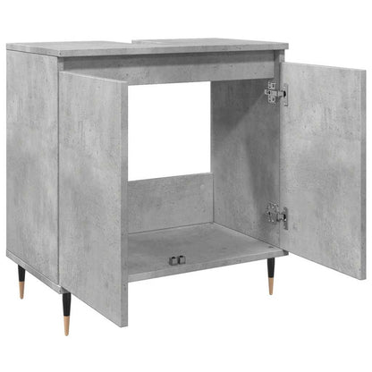 vidaXL Meuble de salle de bain gris béton 58 x 33 x 60 cm en bois d'ingénierie