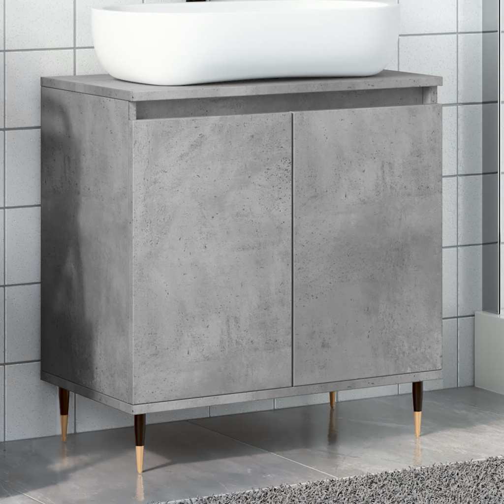 vidaXL Meuble de salle de bain gris béton 58 x 33 x 60 cm en bois d'ingénierie