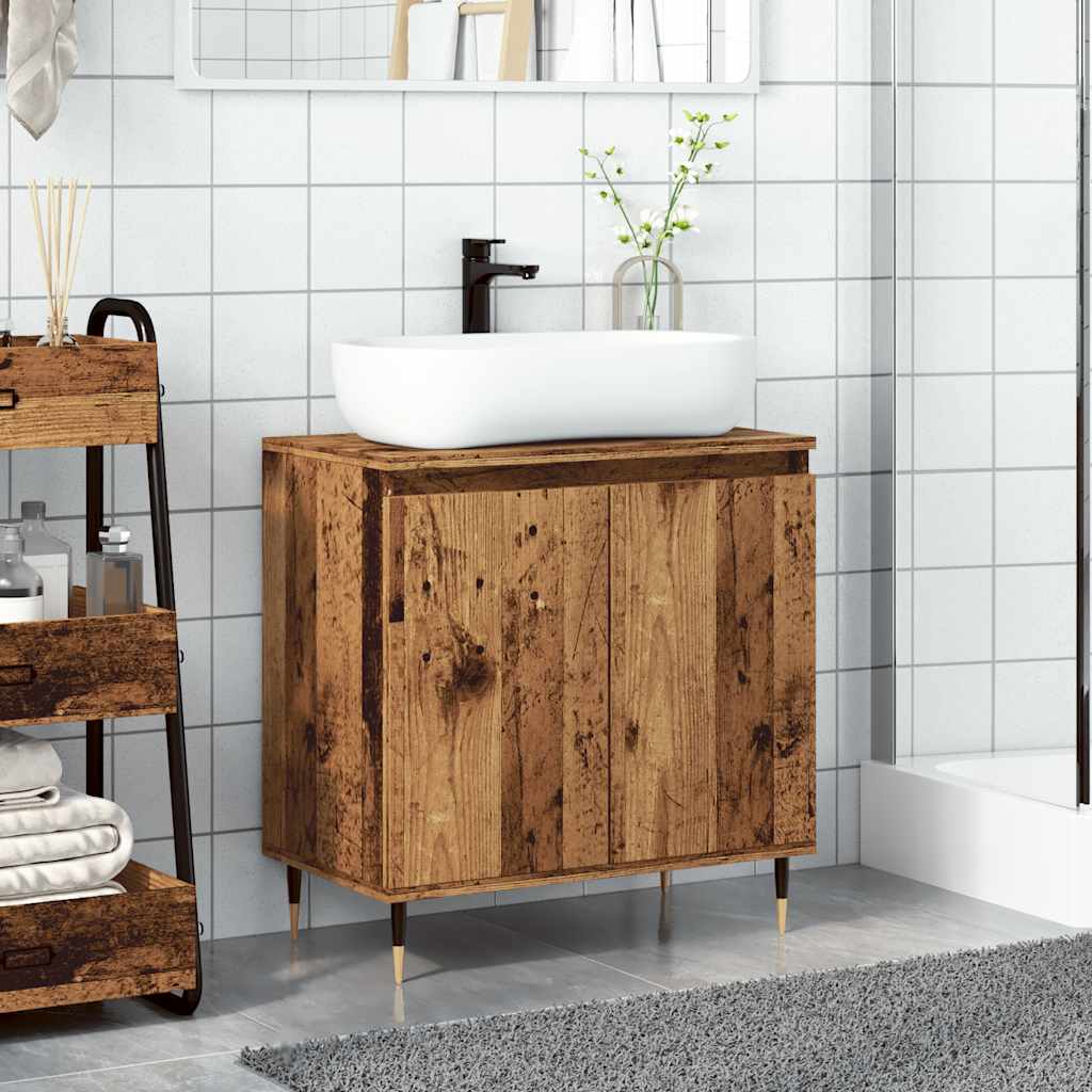 vidaXL Meuble de salle de bain aspect bois de récupération 58x33x60 cm bois d'ingénierie