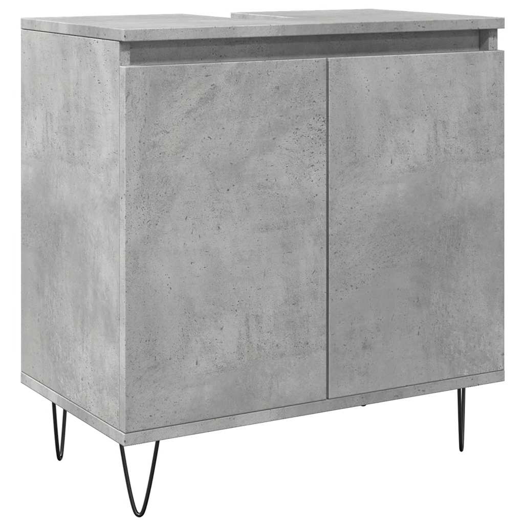 vidaXL Meuble de salle de bain gris béton 58 x 33 x 60 cm Bois d'ingénierie