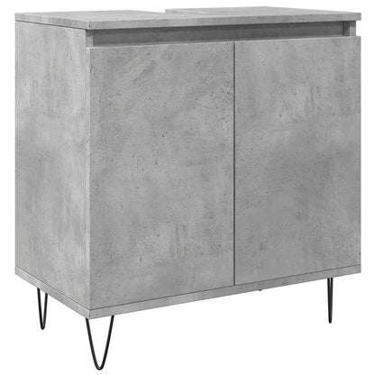 vidaXL Meuble de salle de bain gris béton 58 x 33 x 60 cm Bois d'ingénierie