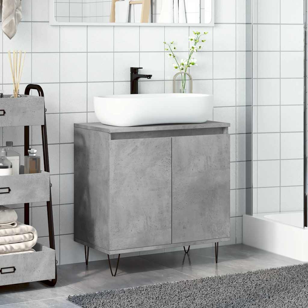 vidaXL Meuble de salle de bain gris béton 58 x 33 x 60 cm Bois d'ingénierie
