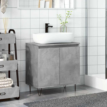 vidaXL Meuble de salle de bain gris béton 58 x 33 x 60 cm Bois d'ingénierie