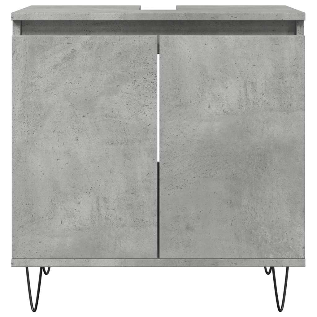 vidaXL Meuble de salle de bain gris béton 58 x 33 x 60 cm Bois d'ingénierie