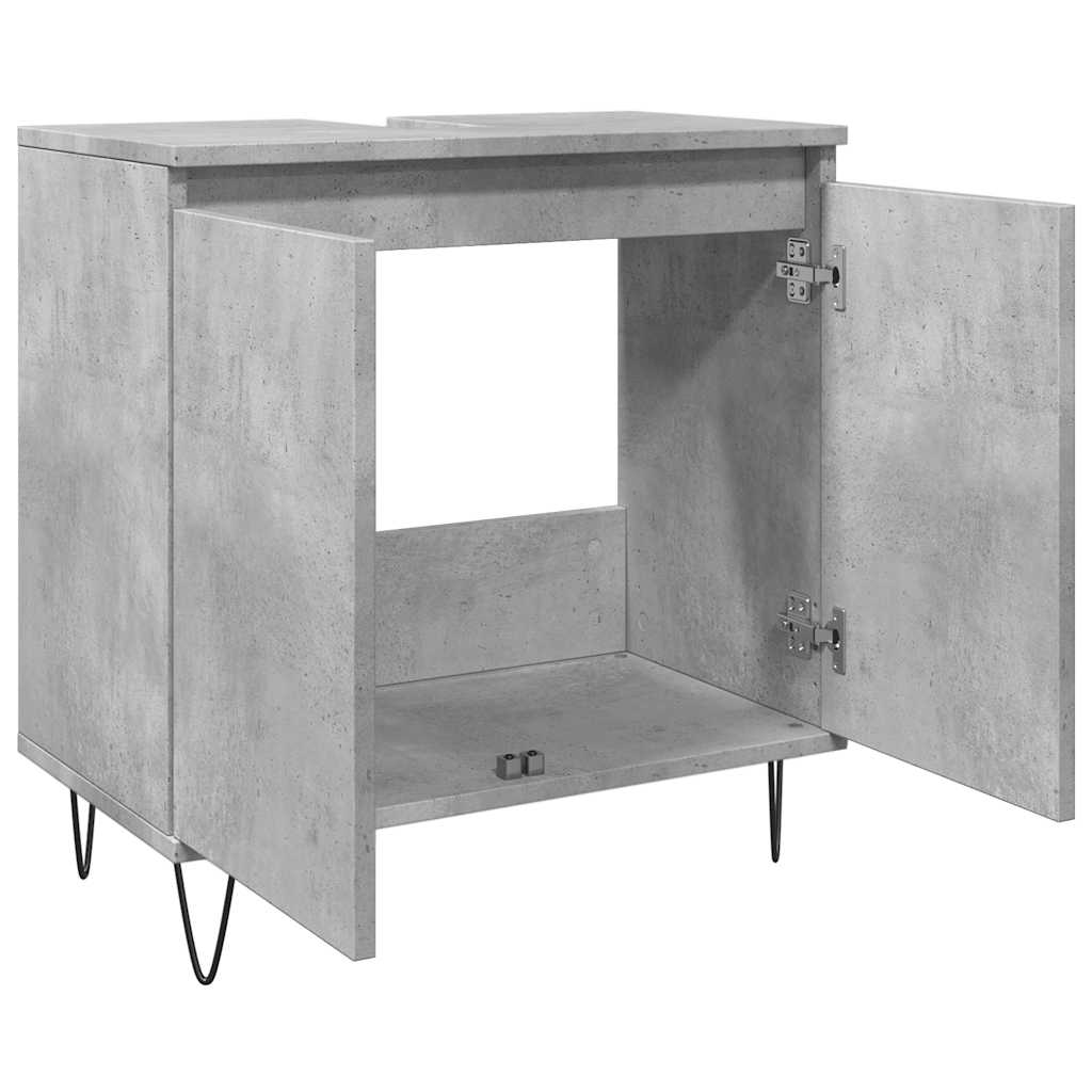 vidaXL Meuble de salle de bain gris béton 58 x 33 x 60 cm Bois d'ingénierie