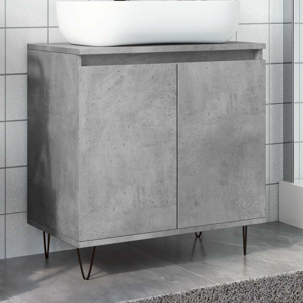 vidaXL Meuble de salle de bain gris béton 58 x 33 x 60 cm Bois d'ingénierie