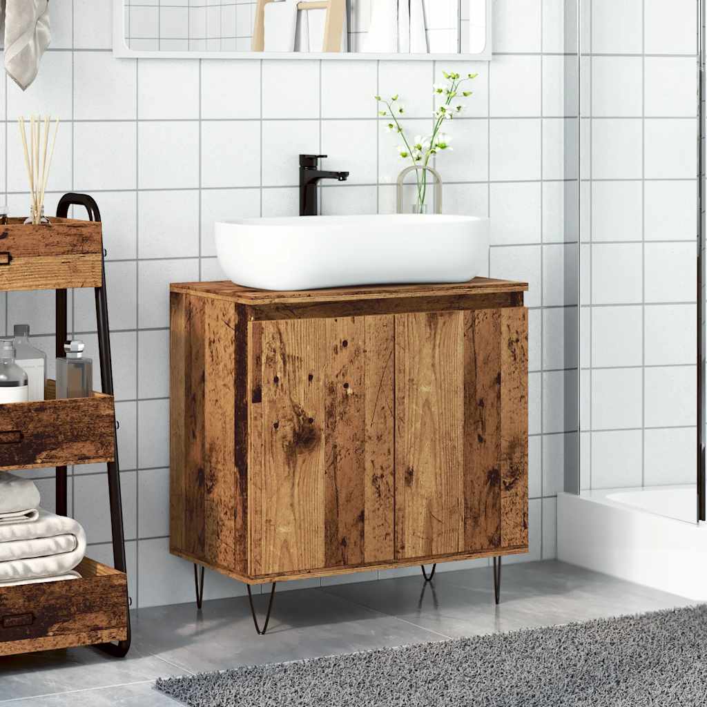 vidaXL Meuble de salle de bain aspect bois de récupération 58x33x60 cm Bois d'ingénierie