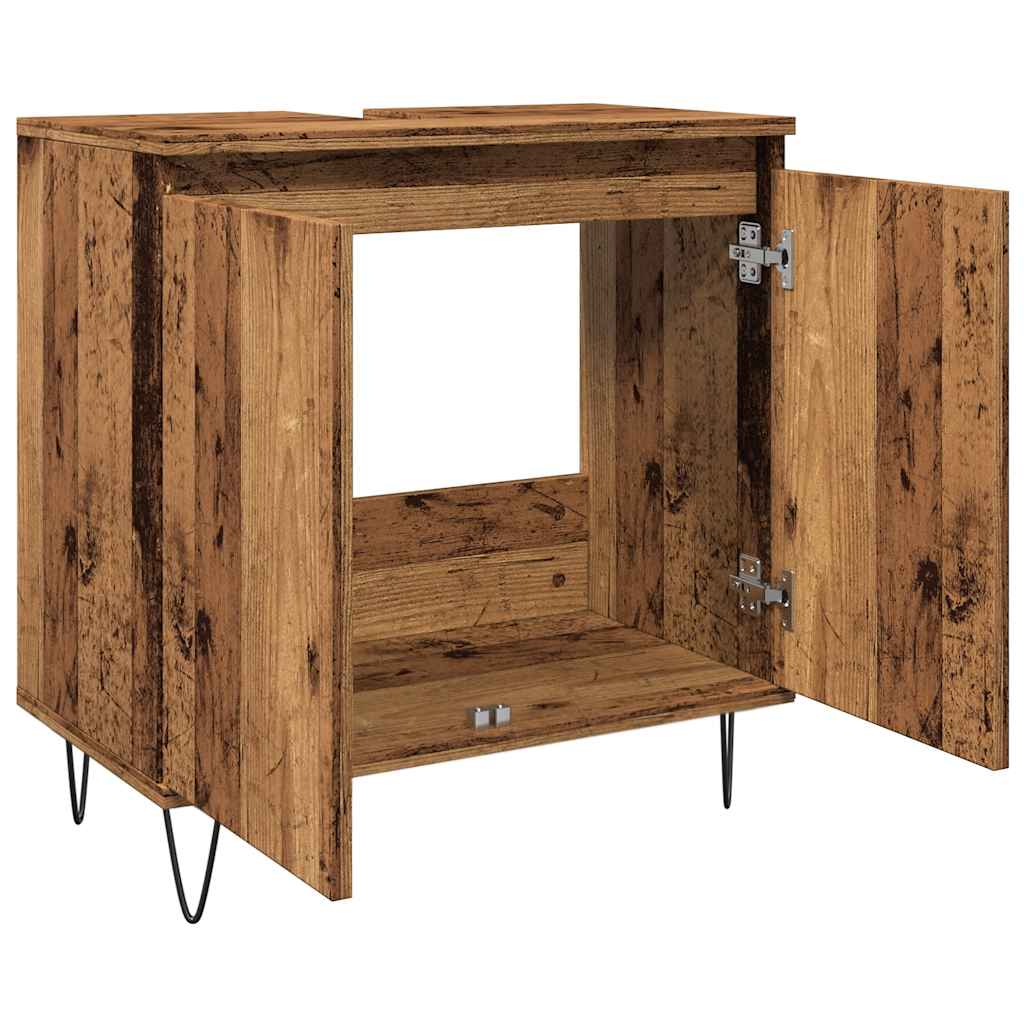 vidaXL Meuble de salle de bain aspect bois de récupération 58x33x60 cm Bois d'ingénierie