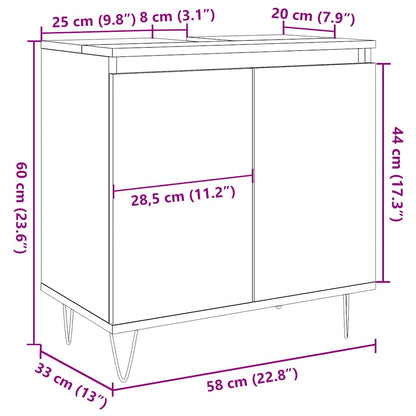 vidaXL Meuble de salle de bain aspect bois de récupération 58x33x60 cm Bois d'ingénierie