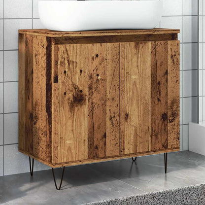 vidaXL Meuble de salle de bain aspect bois de récupération 58x33x60 cm Bois d'ingénierie