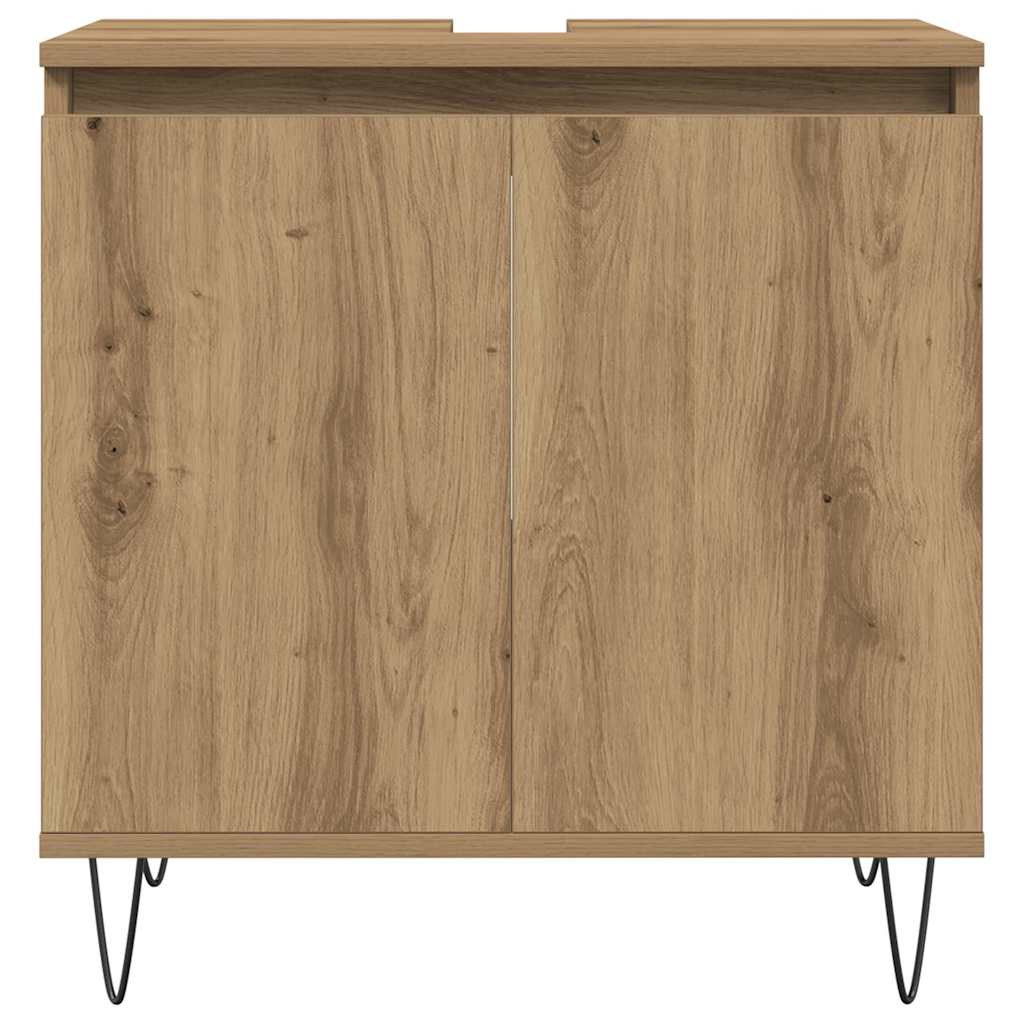 vidaXL Badschrank Artisan-Eiche 58x33x60 cm Holzwerkstoff