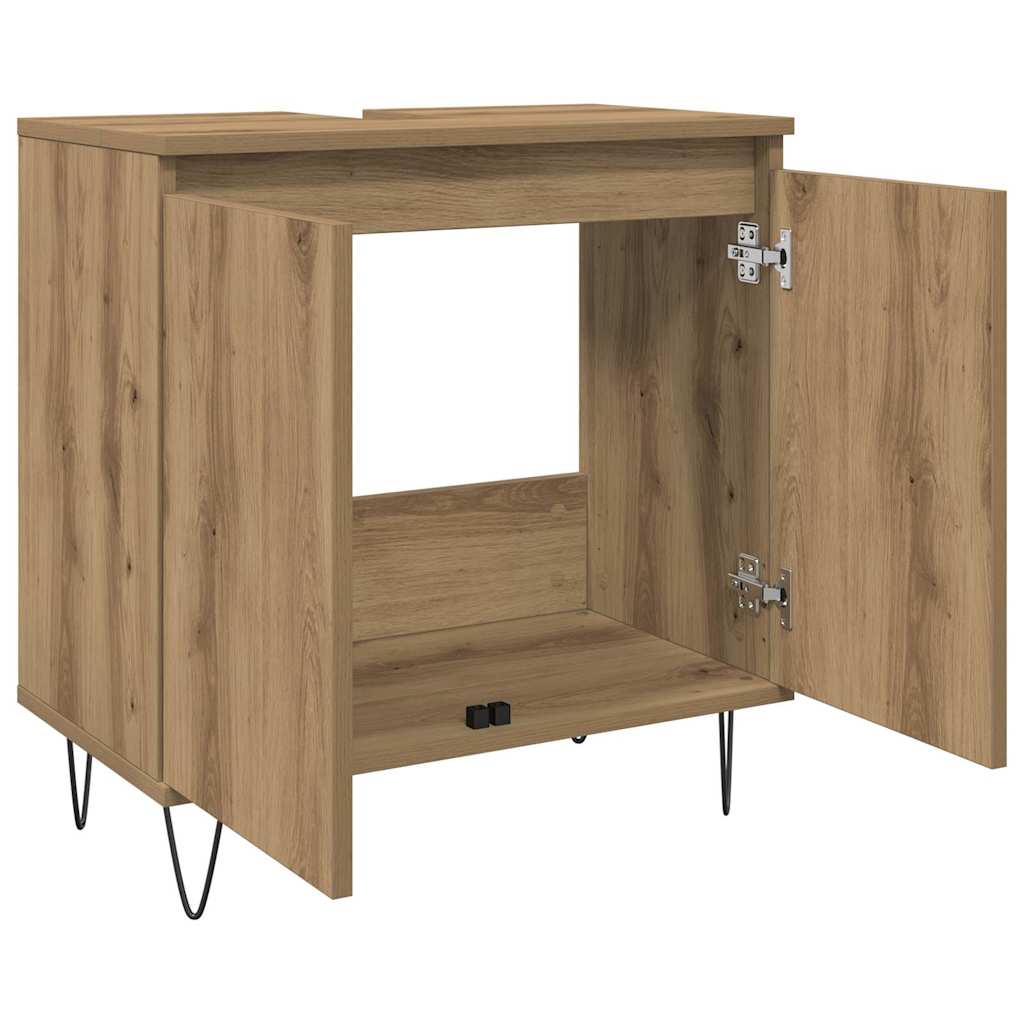 vidaXL Badschrank Artisan-Eiche 58x33x60 cm Holzwerkstoff