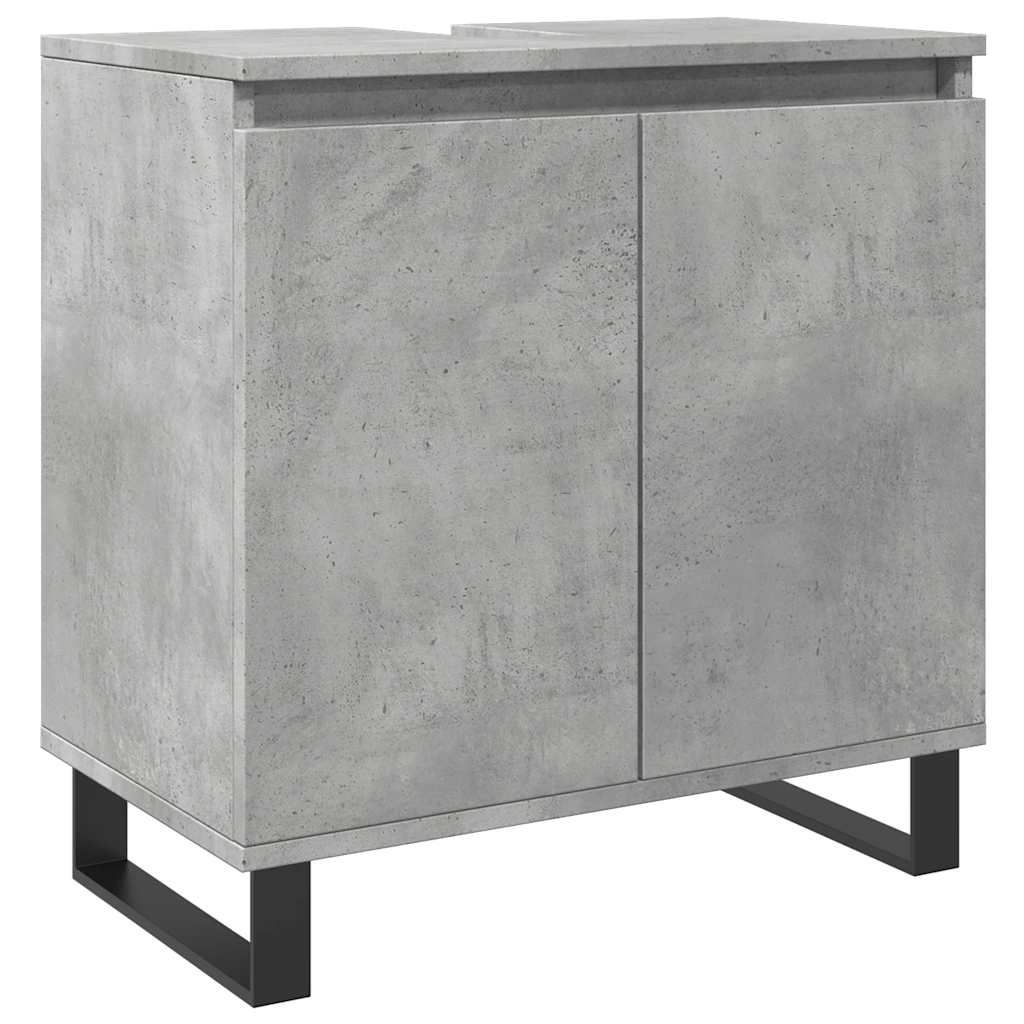 vidaXL Meuble de salle de bain gris béton 58 x 33 x 60 cm en bois d'ingénierie