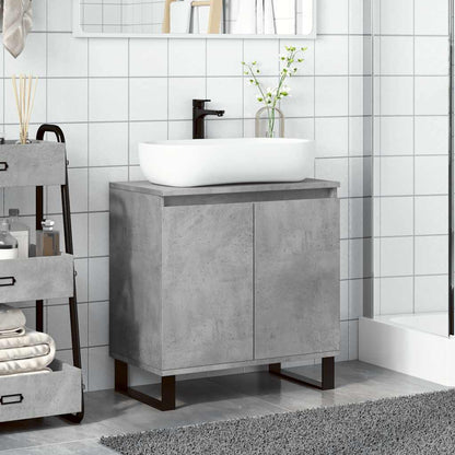 vidaXL Meuble de salle de bain gris béton 58 x 33 x 60 cm en bois d'ingénierie