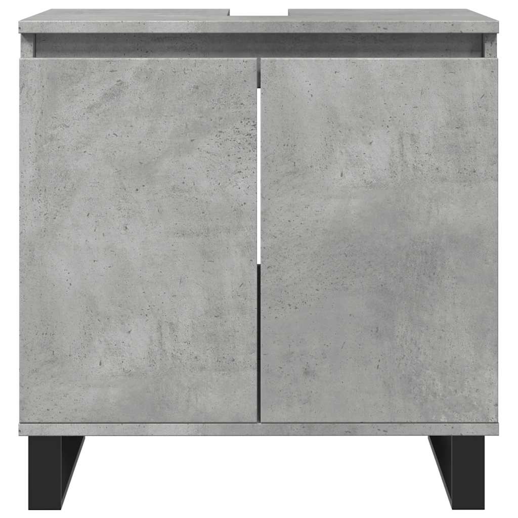 vidaXL Meuble de salle de bain gris béton 58 x 33 x 60 cm en bois d'ingénierie