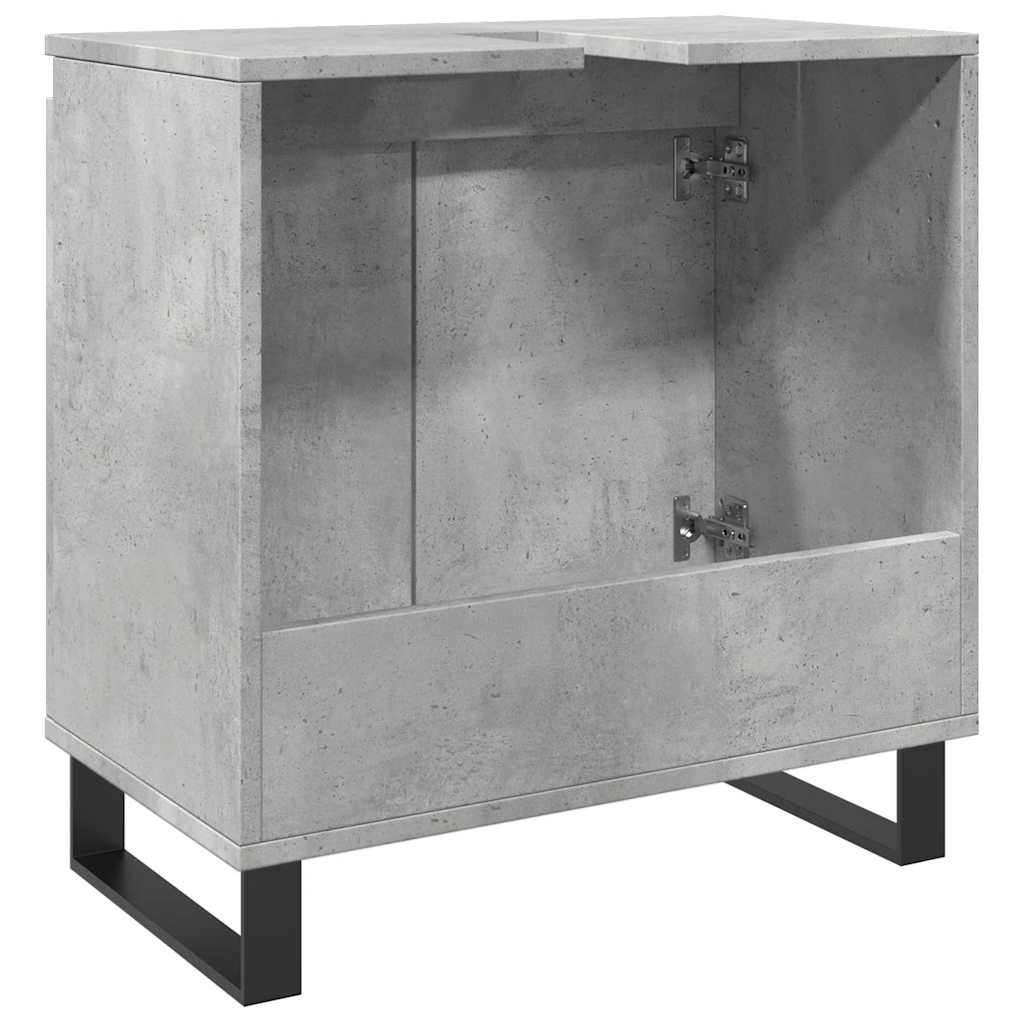 vidaXL Meuble de salle de bain gris béton 58 x 33 x 60 cm en bois d'ingénierie