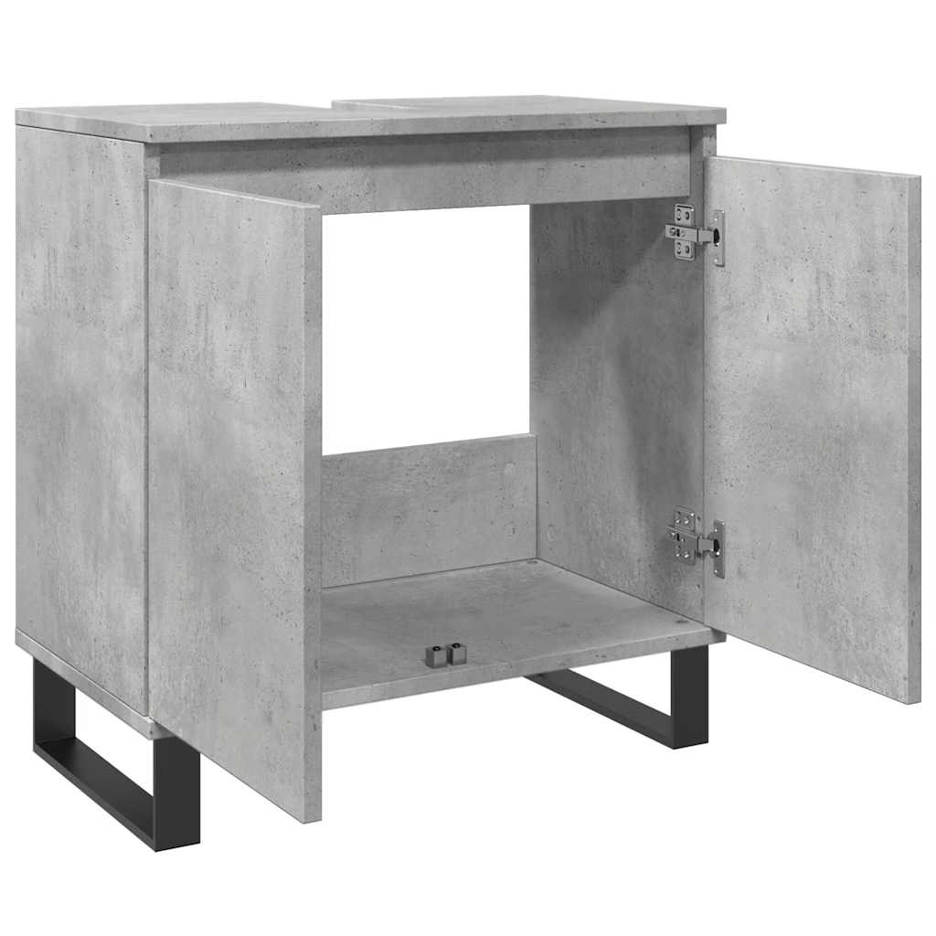vidaXL Meuble de salle de bain gris béton 58 x 33 x 60 cm en bois d'ingénierie