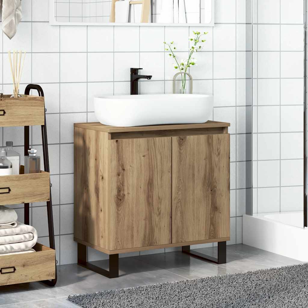 vidaXL Meuble de salle de bain chêne artisan 58x33x60 cm Bois d'ingénierie